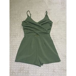 Army green romper